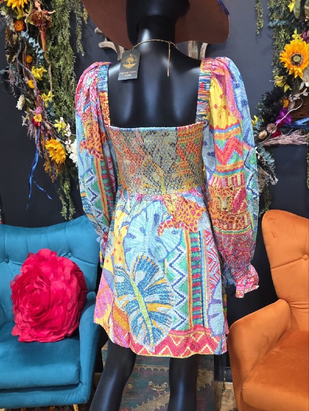 FARM Rio Multicolor Floral & Geometric Midi Dress - Picture 12 of 12